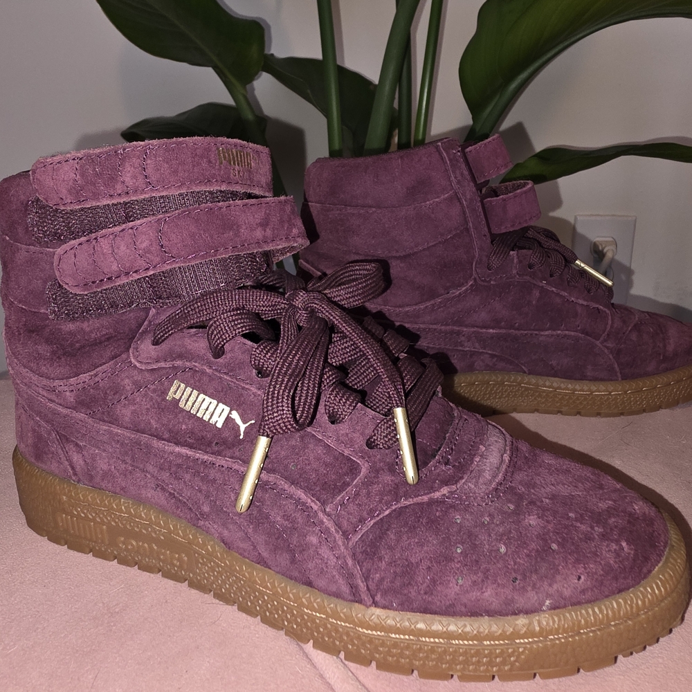 PUMA Women's Plum Suede High-Top Sneakers